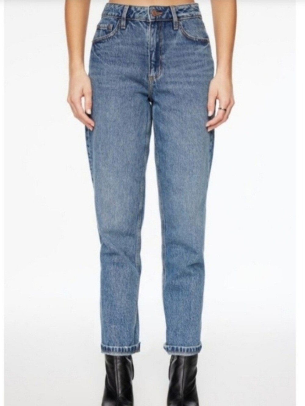 Dynamite Claudia Classic Rise  Mom Jeans - Blue